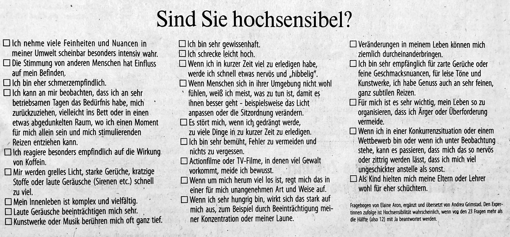 Sind Sie hochsensibel?